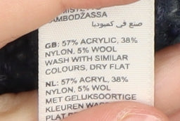 Fat Face Womens Blue Mock Neck Jumper S Acrylic Wool Blend