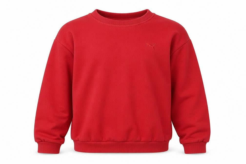 Puma Boys Red Sweatshirt, 12-13 Years, Crew Neck Pullover