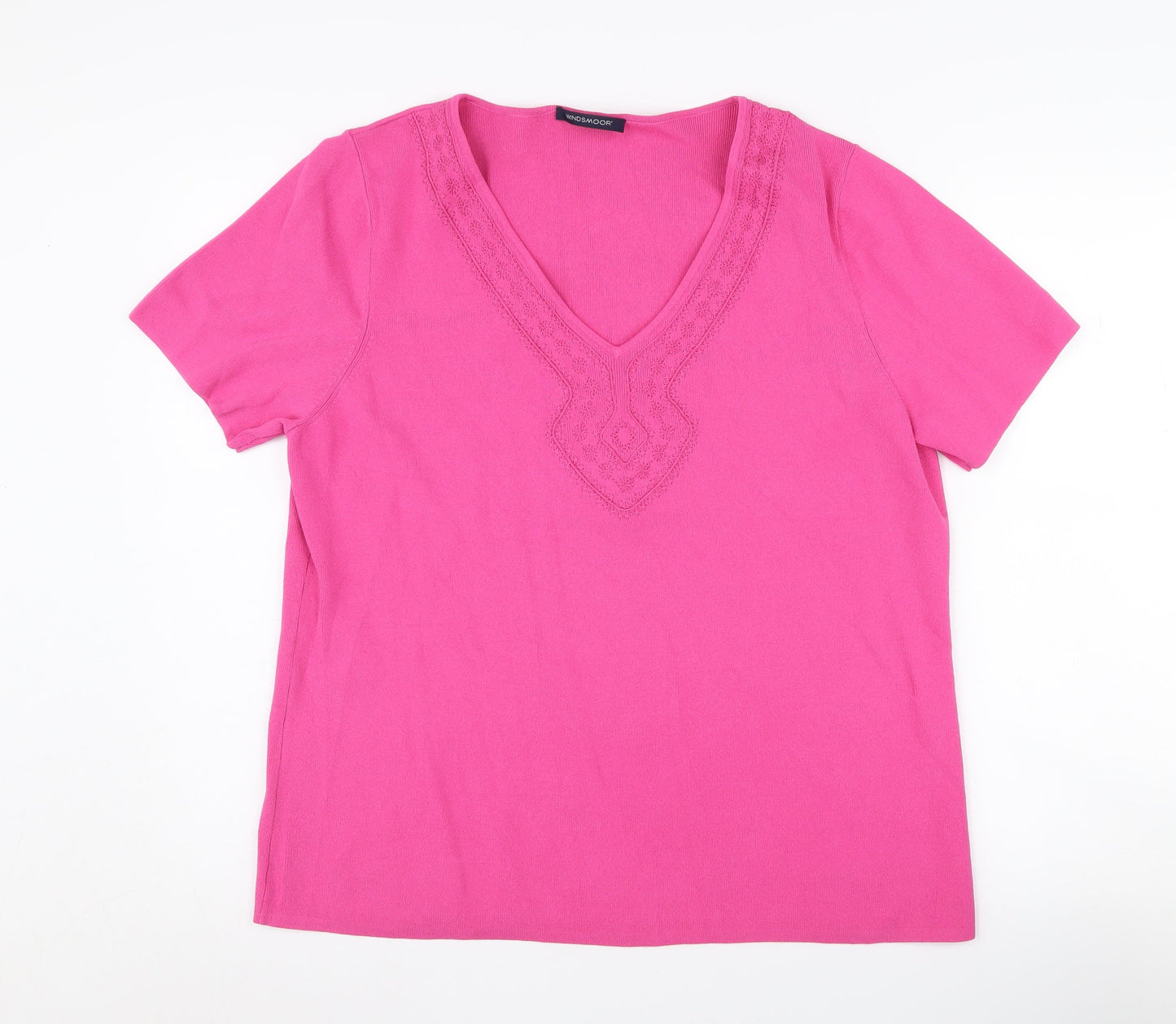 Windsmoor Women's Pink V-Neck T-Shirt, L+