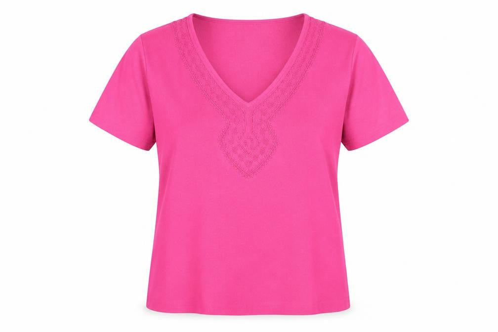 Womens UK Size L+ Windsmoor Pink Viscose Blend T-Shirt
