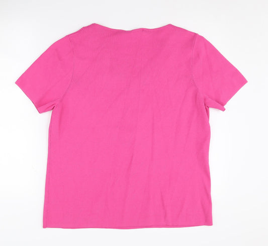 Windsmoor Women's Pink V-Neck T-Shirt, L+