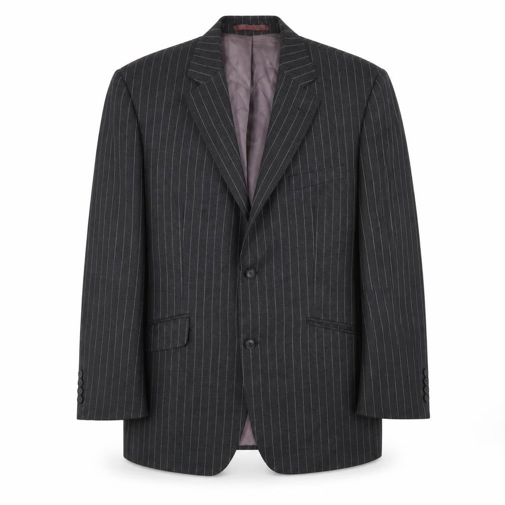 Mens 44 Chest Regular Jaeger Grey Two-Button Suit Jacket