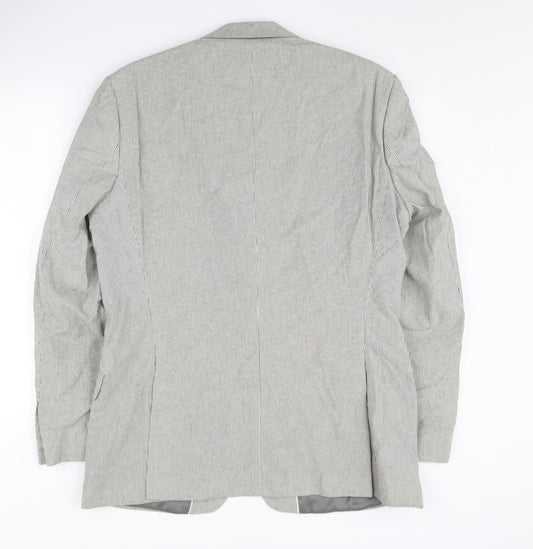 STVDIO Jeff Banks Men’s Grey Striped Blazer 40 Regular
