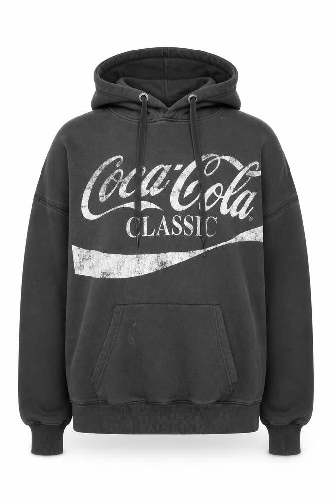 H&M Womens S Black Coca-Cola Pullover Logo Hoodie