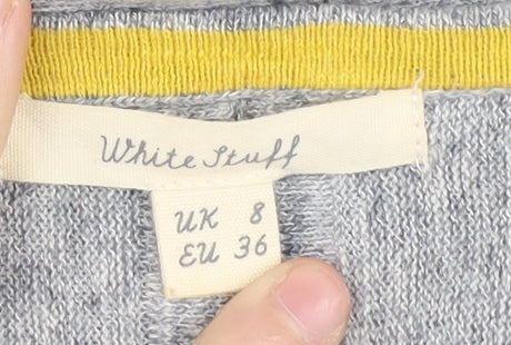 White Stuff Women's Grey Long Sleeve Knit Top Size 8