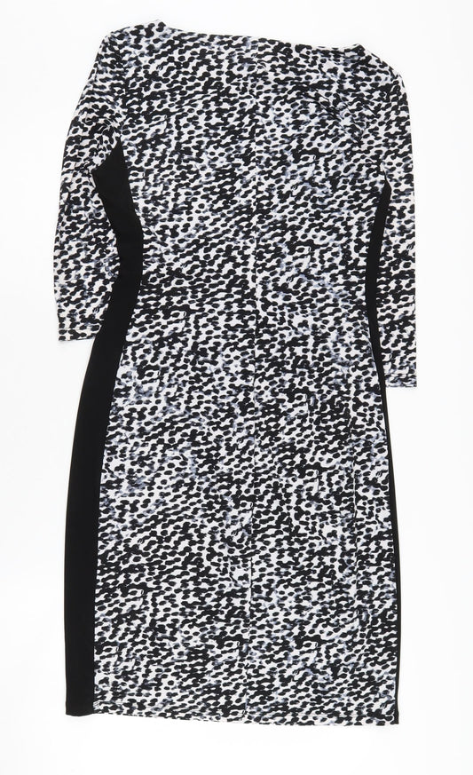 Lauren Ralph Lauren Women's Black White Print Sheath Dress