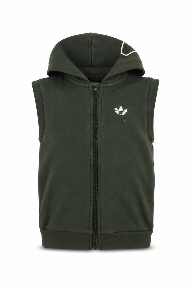 Adidas Boys Green Hooded Zip Jacket 3-4 Years