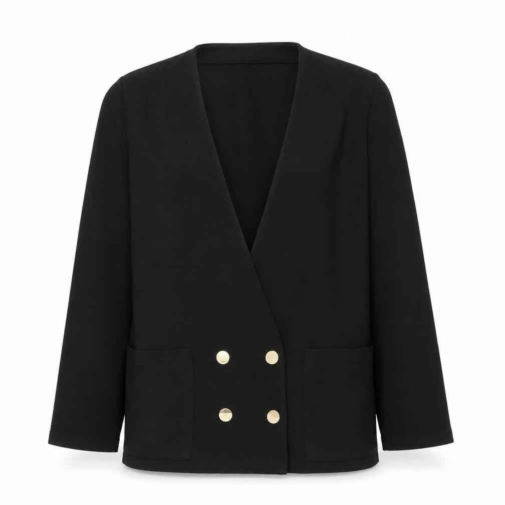 St Michael Women's Black Blazer Size 14 Acrylic Knit
