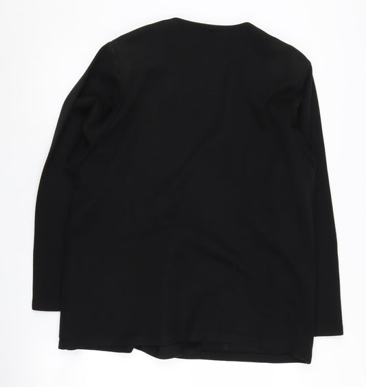 St Michael Women's Black Blazer Size 14 Acrylic Knit