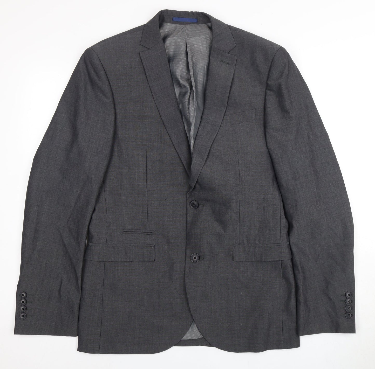 Next Men's Grey Wool Blazer 38 Regular Business