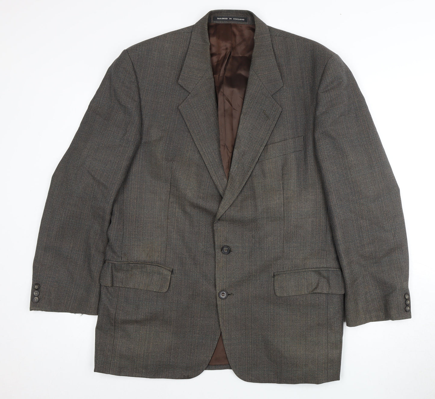 The Label Men's Brown Blazer, 42 Regular, Single-Breasted