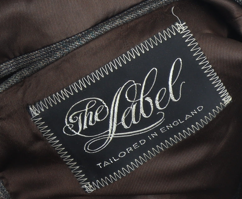 The Label Men's Brown Blazer, 42 Regular, Single-Breasted