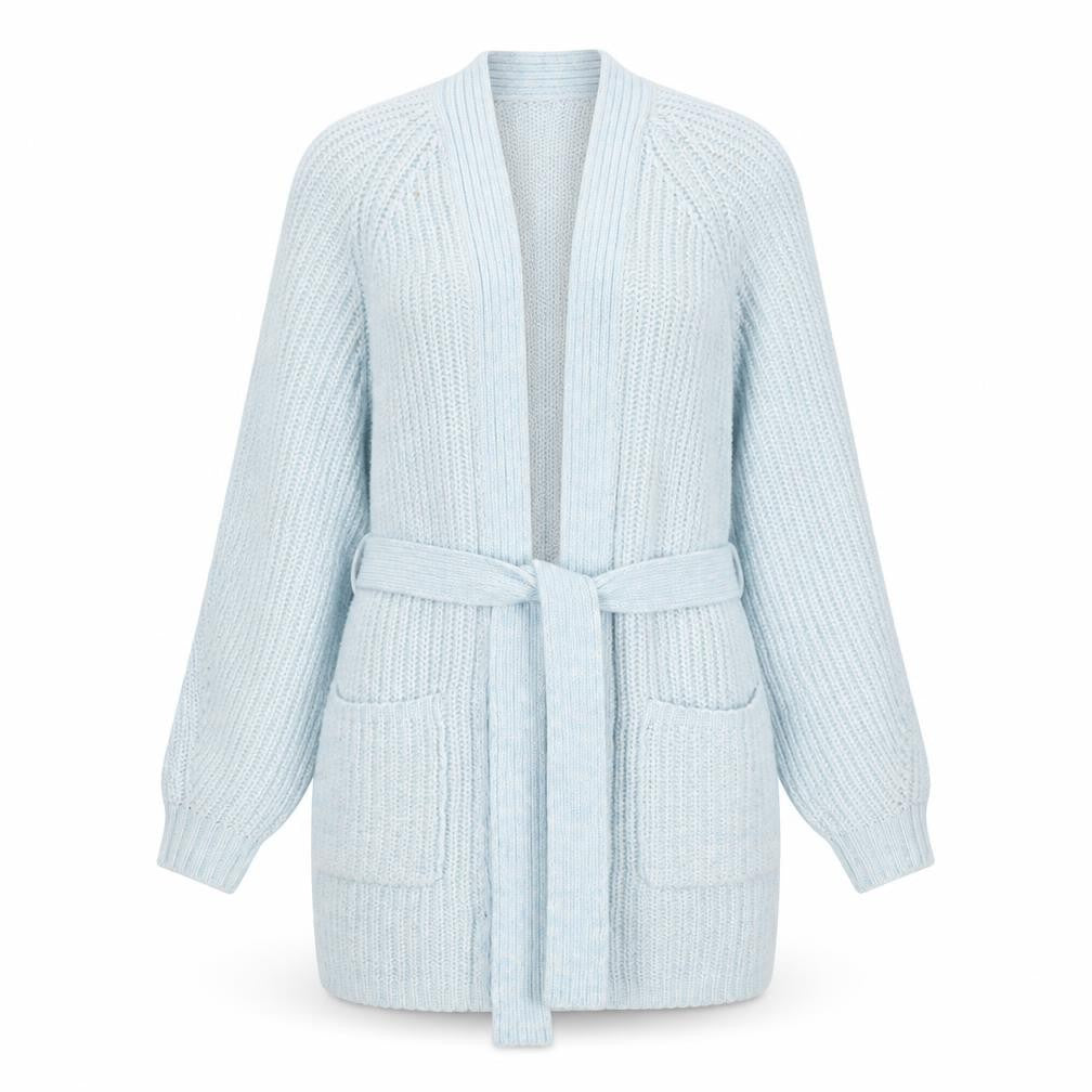 Weekday Women's Blue Cardigan Jumper Size S, Belted