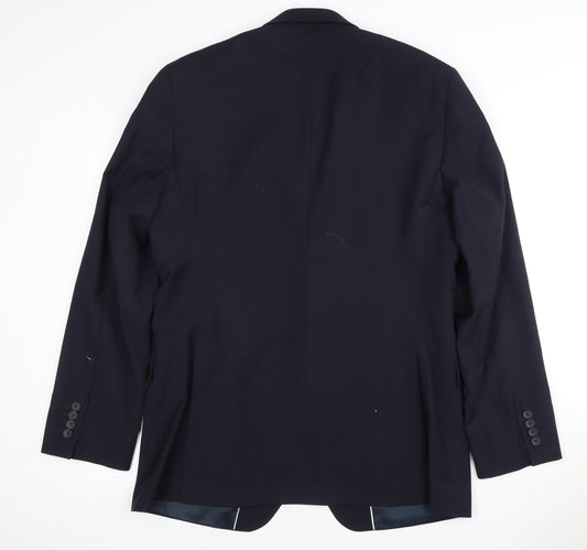 Moss 1851 Men's Navy Long Blazer - Size 44L