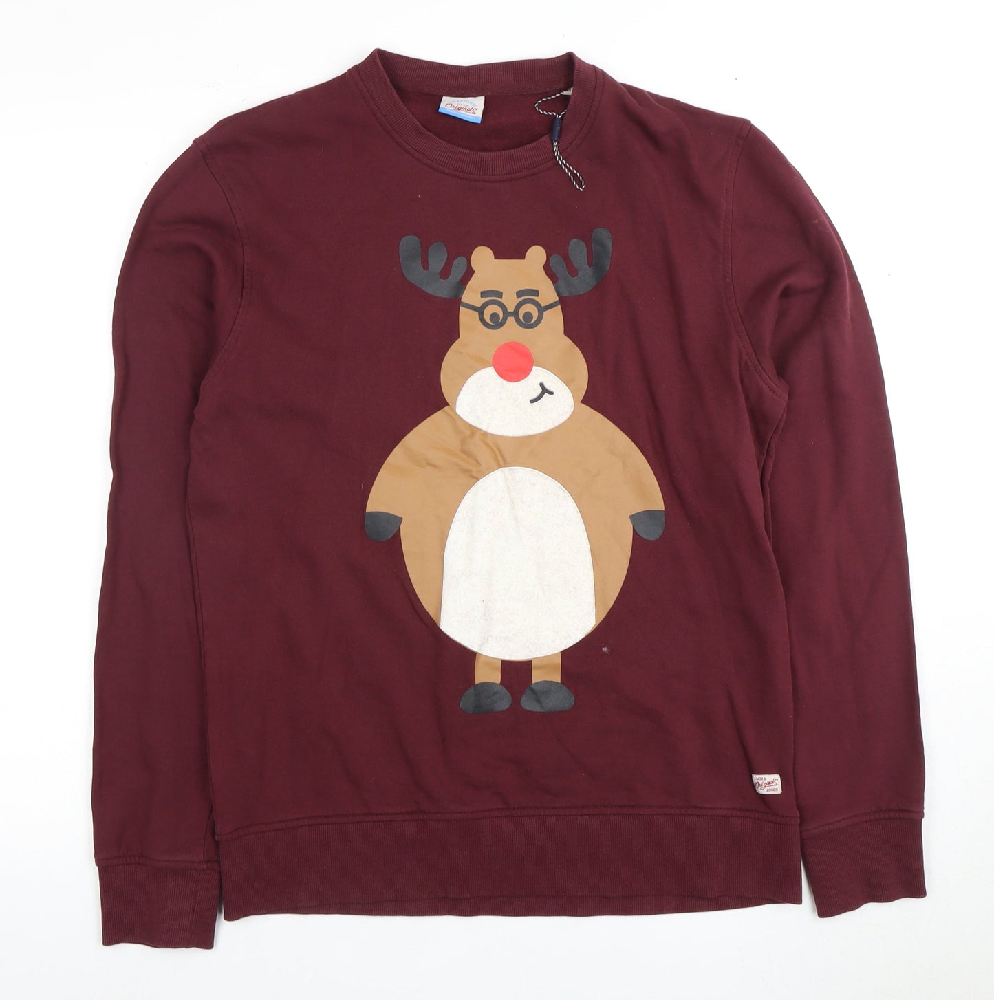 Jack & Jones Men's Red Medium Christmas Sweatshirt