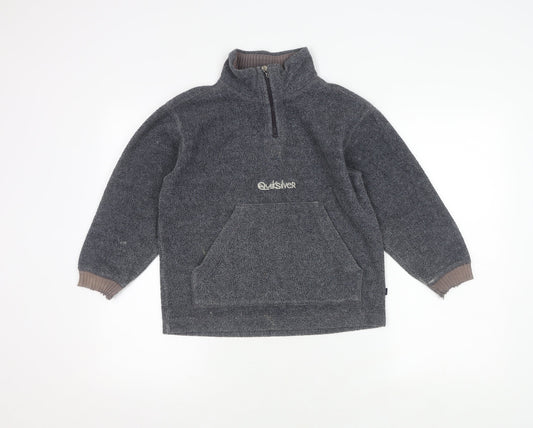Quiksilver Boys Grey 1/2 Zip Sweatshirt, Size 8, Warm & Stylish