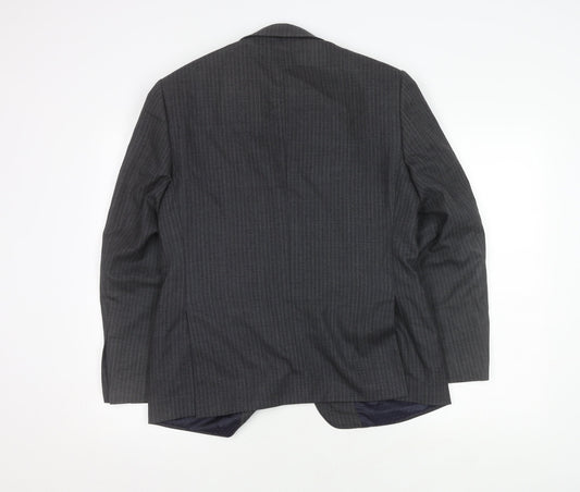 Marks and Spencer Men's Grey Striped Blazer 38S