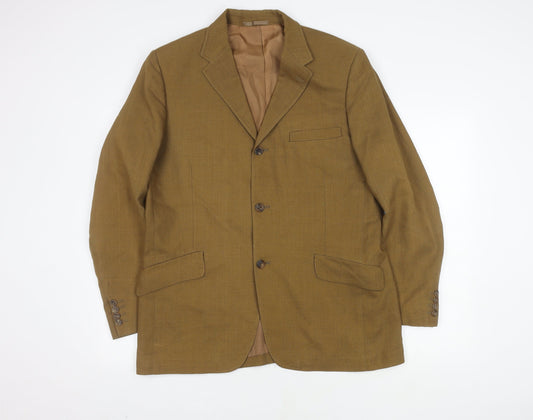 Jaeger Men's Brown Wool Blazer Jacket Size 42R