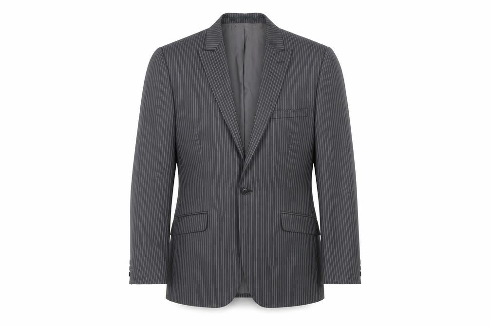 Mens 40 Chest Regular Fellini Grey One-Button Suit Jacket