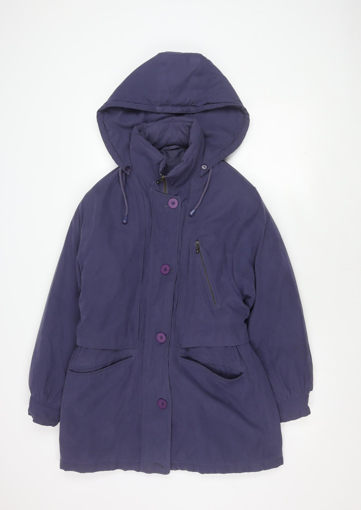 Dannimac Women's Purple Parka Jacket, Size 10, Hooded, Autumn/Winter