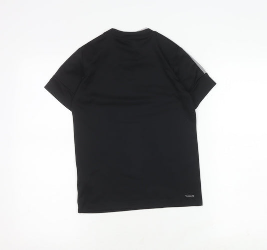 Adidas Boys Black T-Shirt 9-10 Years Gym Jersey Top