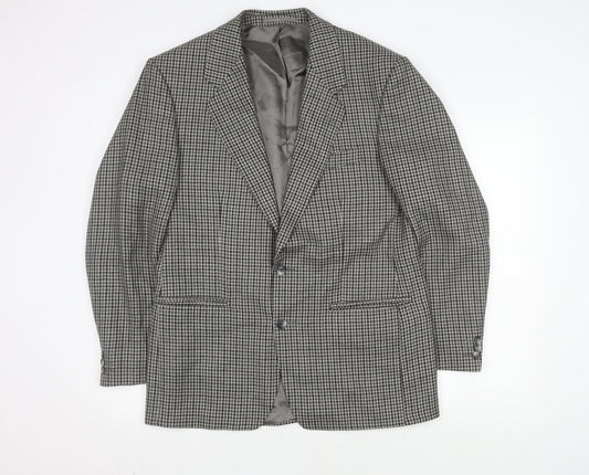 St Michael Men's Black/White Check Blazer, 40R, Formal