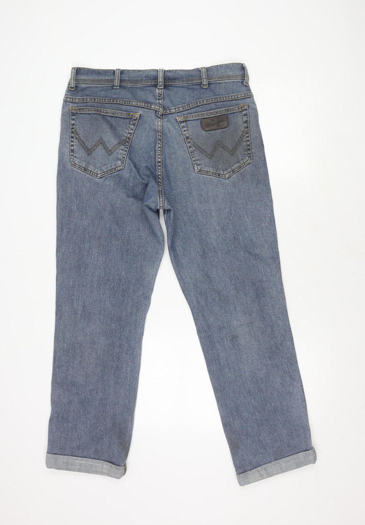 Wrangler Men's Blue 36 Straight Denim Jeans