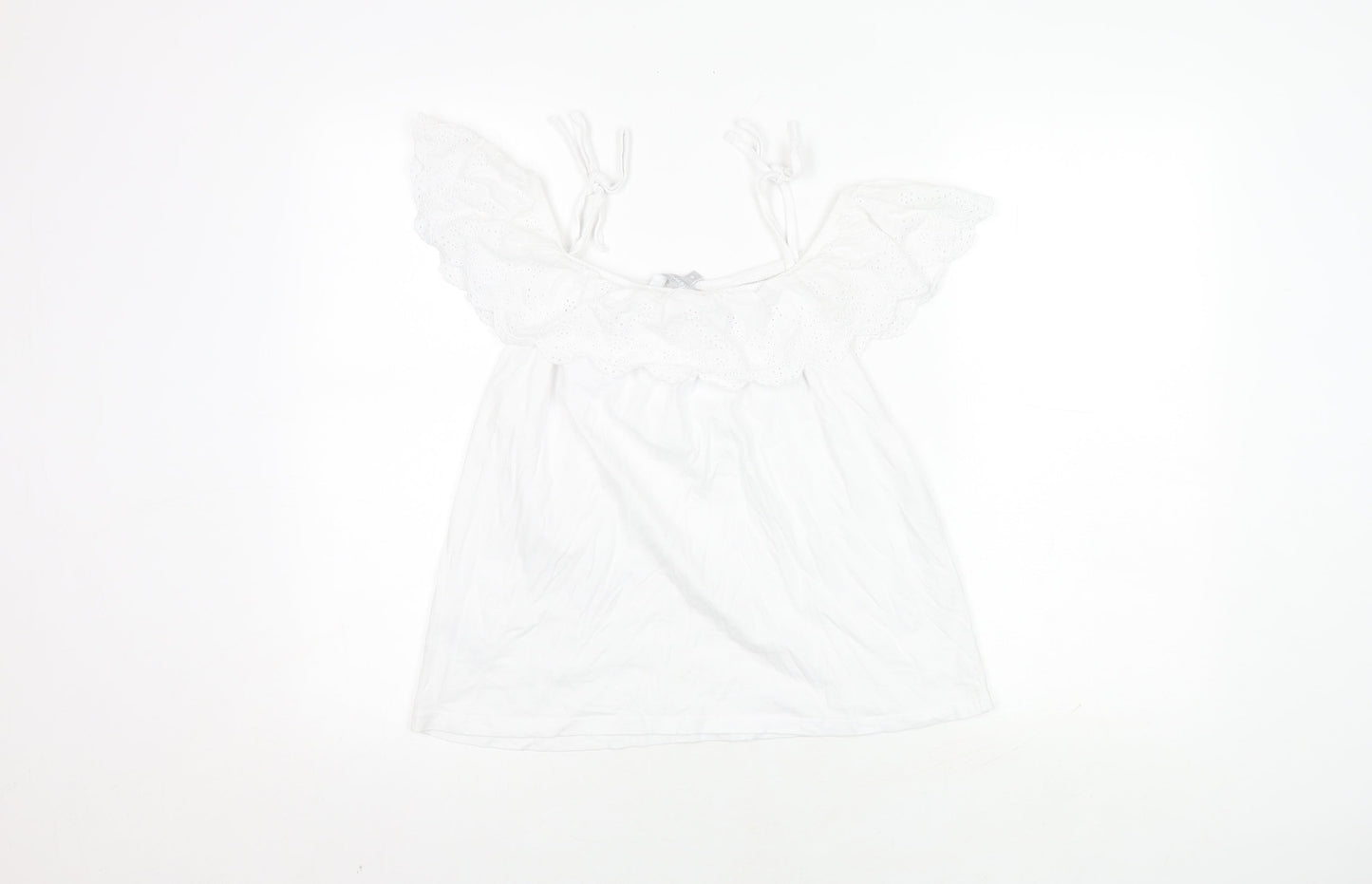 Red Herring Women's White Top Size 10 Cotton