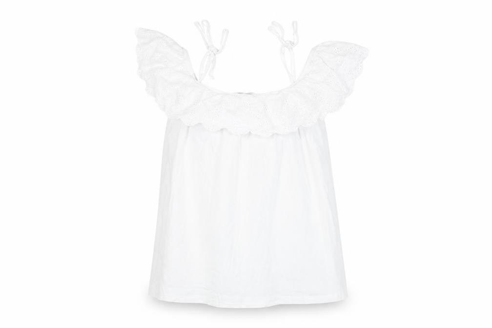 Front view of Red Herring Women's White Top, size 10, Cotton