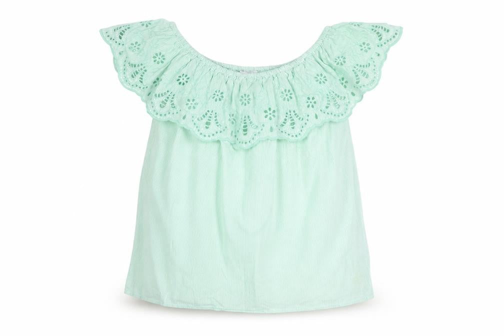 Red Herring Women's Green Off-Shoulder Top Size 10