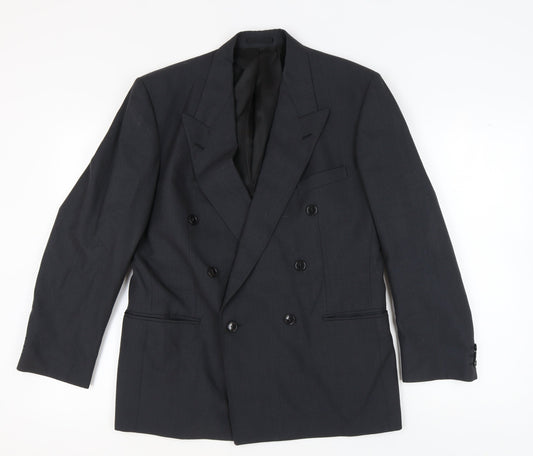 Magee Men's Black Double-Breasted Blazer, Size 40