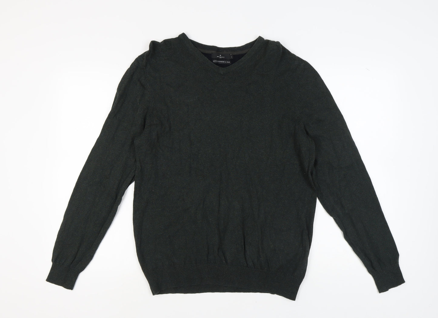 Jeff Banks Men's Black V-Neck Pullover Jumper L