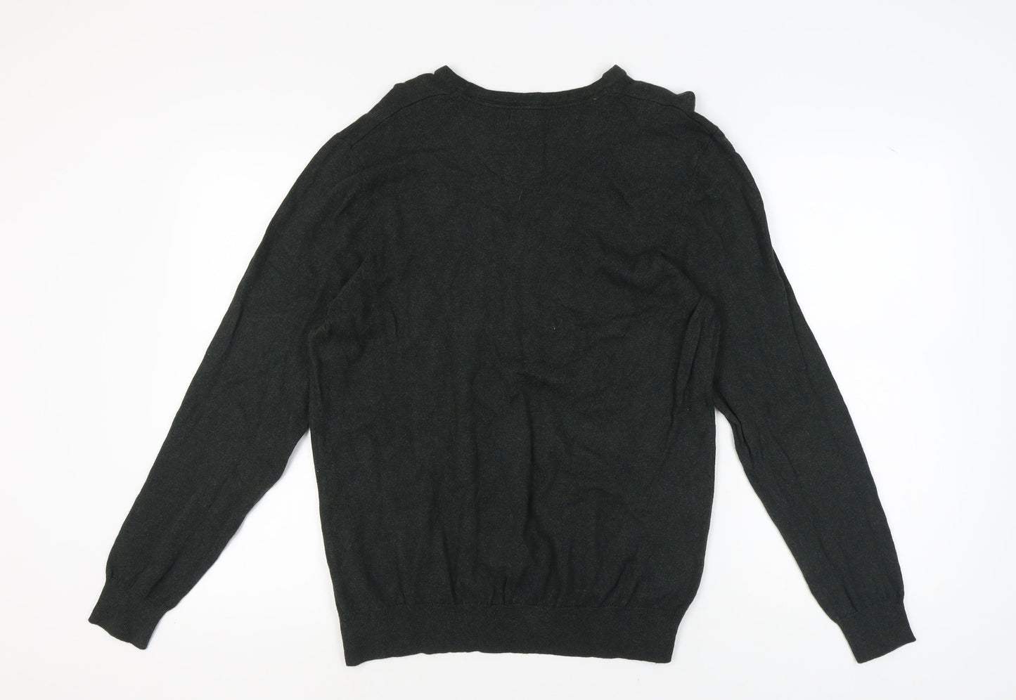 Jeff Banks Men's Black V-Neck Pullover Jumper L