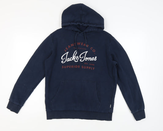 Jack & Jones Men's Blue Pullover Hoodie M