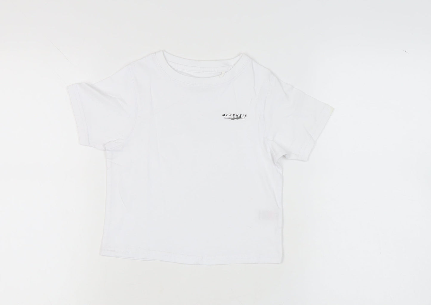 McKenzie Girls 5-6yrs White Cotton T-Shirt with Logo