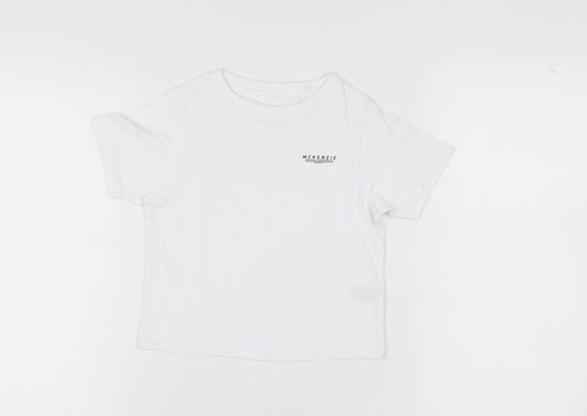 McKenzie Girls 5-6yrs White Cotton T-Shirt with Logo