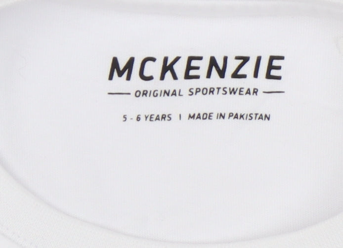 McKenzie Girls 5-6yrs White Cotton T-Shirt with Logo