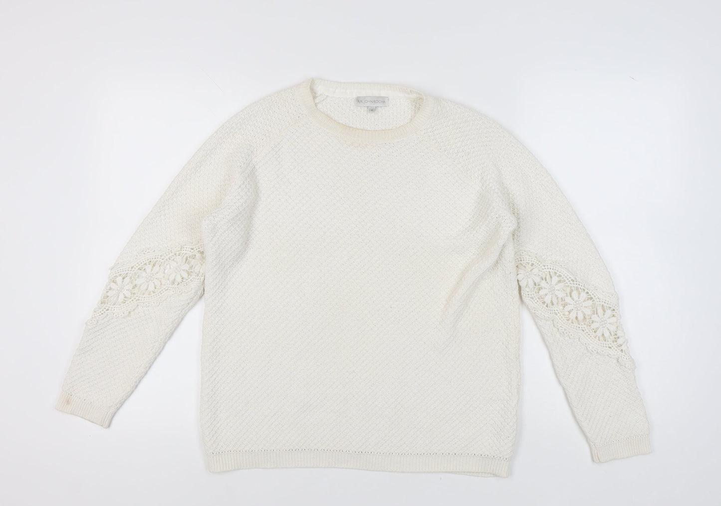 RJR John Rocha Women's White Pullover Jumper Size 12