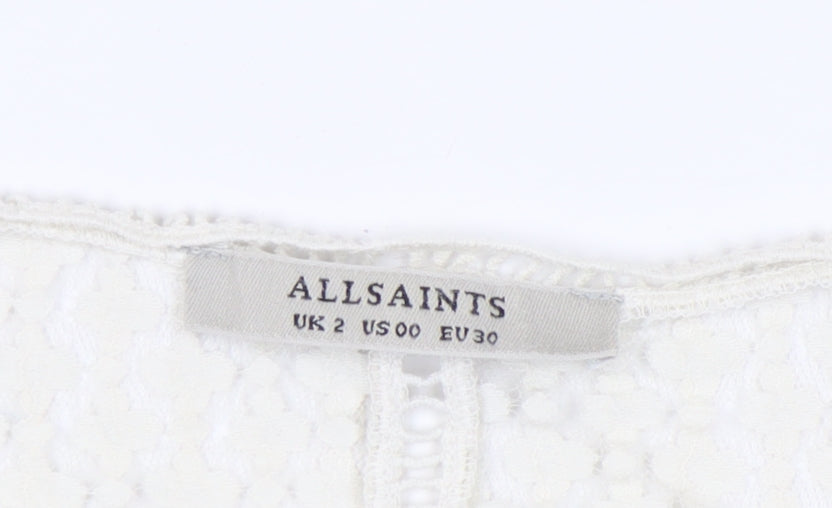 AllSaints Ivory Lace A-Line Mini Dress Women's Size 2