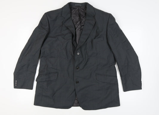 Magee Men's Black Blazer, 46 Regular Fit