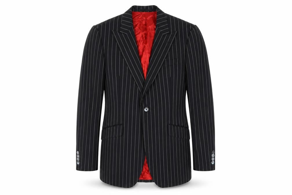 Marks and Spencer Men's Black Striped Wool Blazer Size 40L