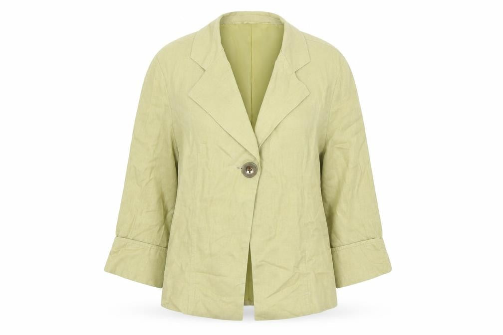 Reflections Beige Linen Blazer Women Size 14 Casual
