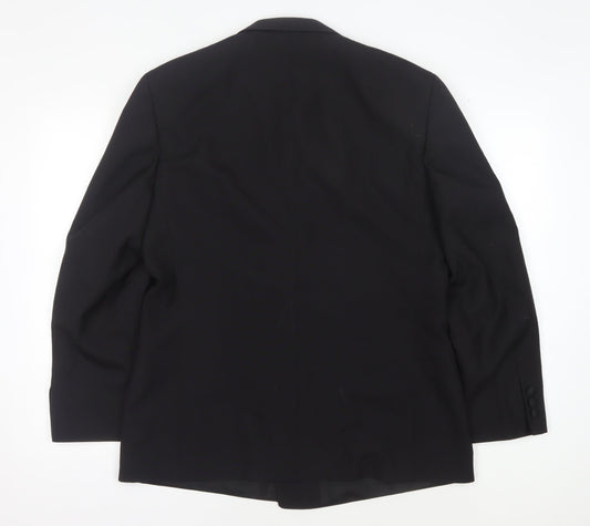 Leithäuser Men's Black Double-Breasted Tuxedo Blazer, 40 Short, Formal