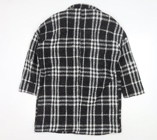 Adora Women's Black Check Coat - Size L