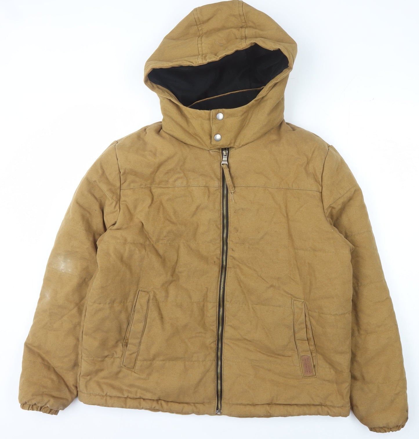 Bass Creek Men's Brown Puffer Jacket Size M Hooded