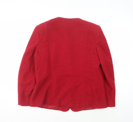 Eastex Women's Red Wool Jacket Size 14 Buttoned