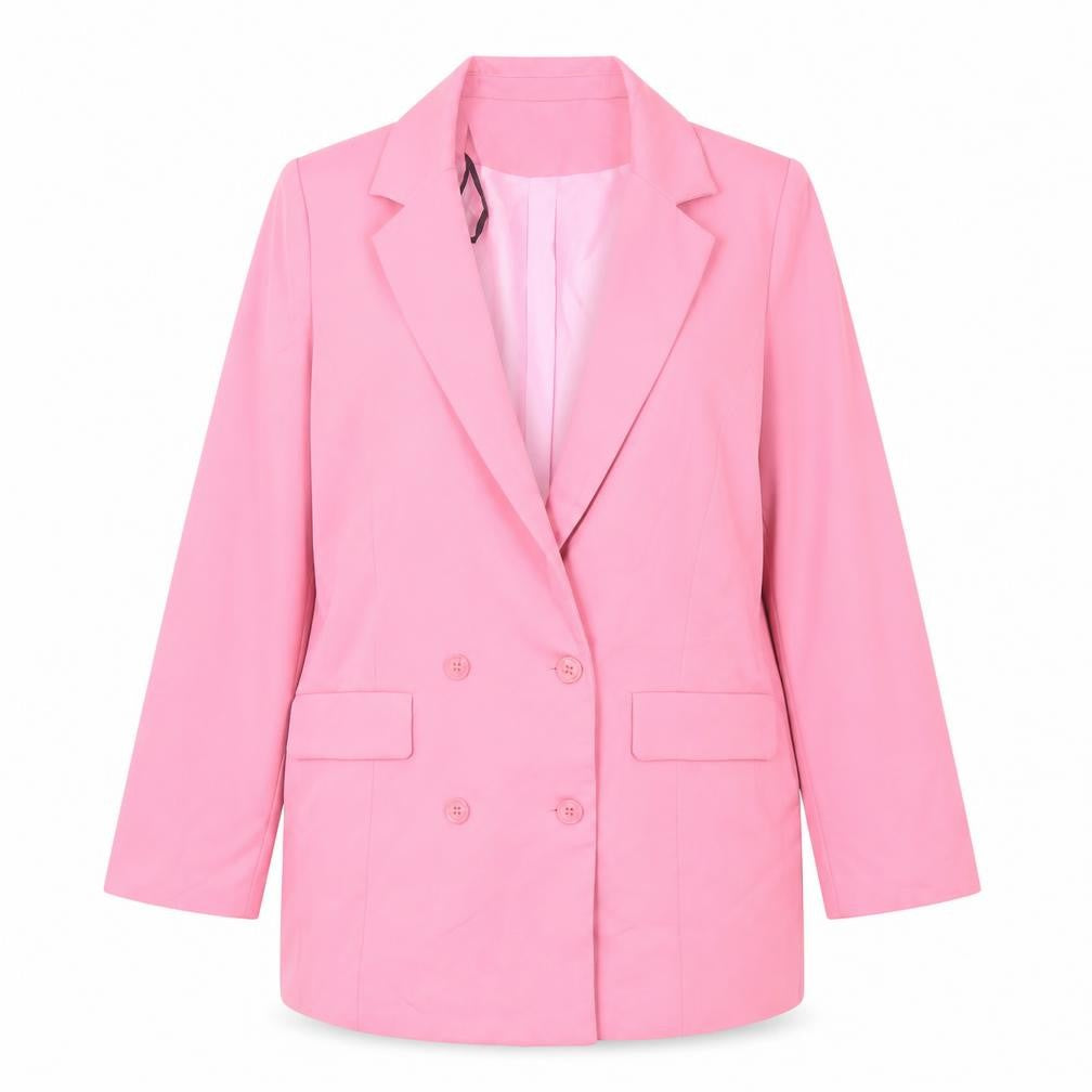 Front view of Missguided Women’s Pink Blazer, size UK 10, Double-Breasted