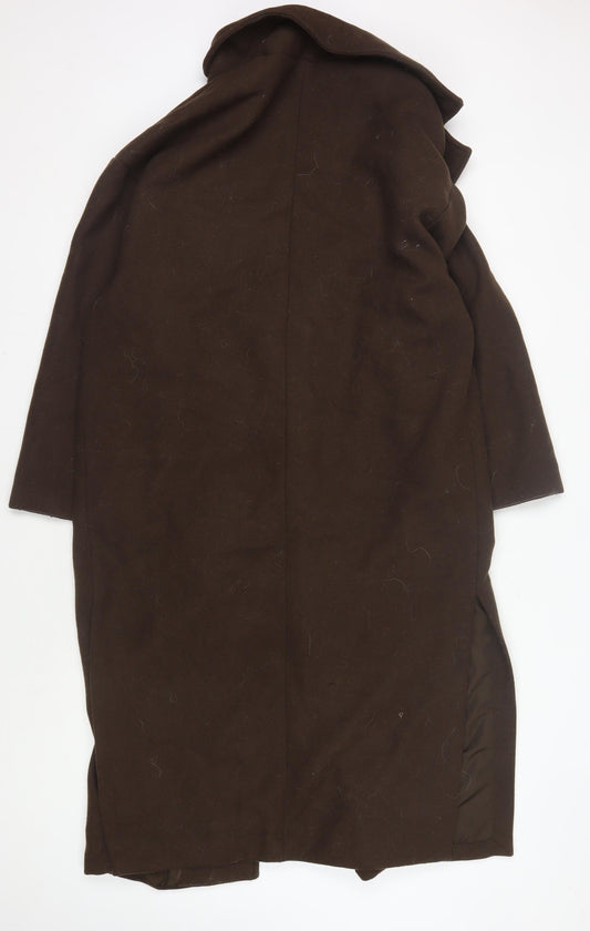 Bershka Men's Brown Long Coat Size L