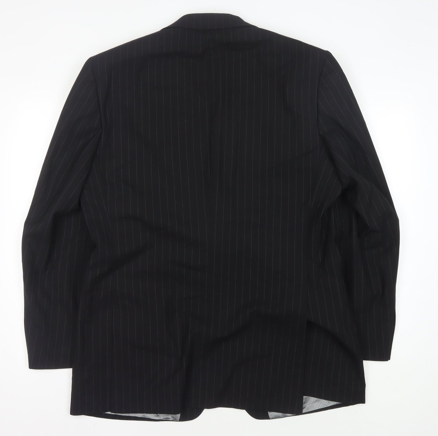 Stvdio Jeff Banks Men's Black Pinstripe Blazer, 42 Regular