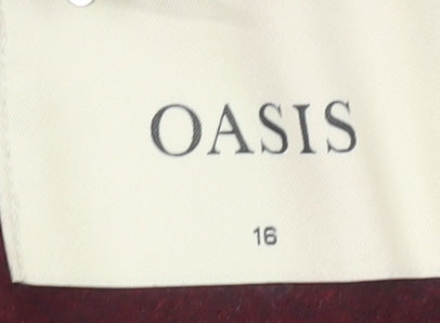 Oasis Women's Red Wool Blazer Size 16 Winter Jacket